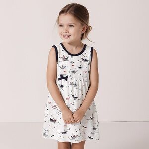 French Cap au Larges girls Sailboat Knit Summer Dress, MSRP $69, 8